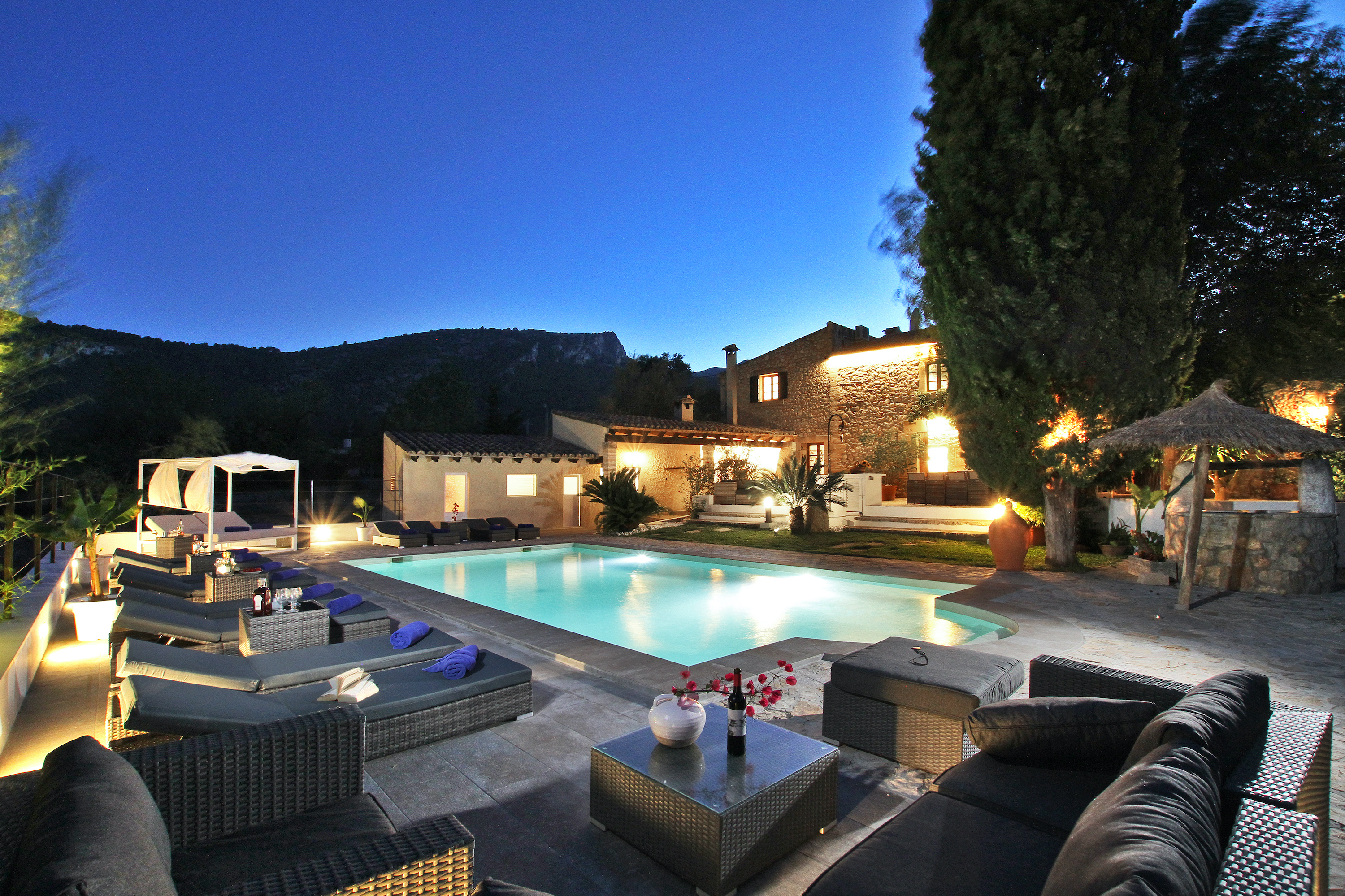 Villa Jaume Ramona exterior at night